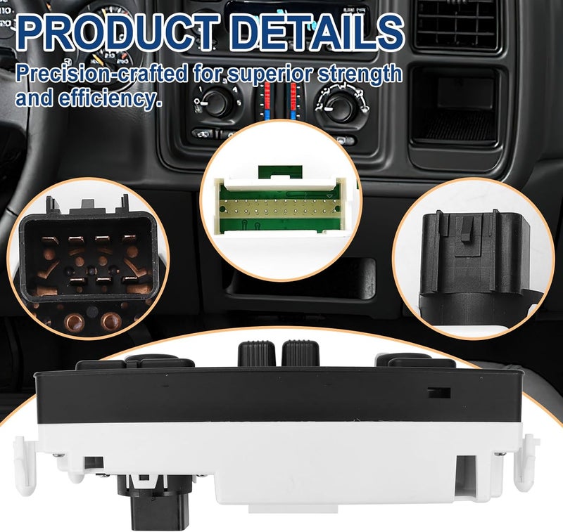 FEXON 599-210XD Climate Control Module Panel - Compatible with 2003-2007 Chevy Silverado GMC Sierra 1500 2500 3500 Tahoe Suburban Avalanche Trailblazer Yukon XL Envoy Cadillac Escalade Replaces 10370033 - Image 4
